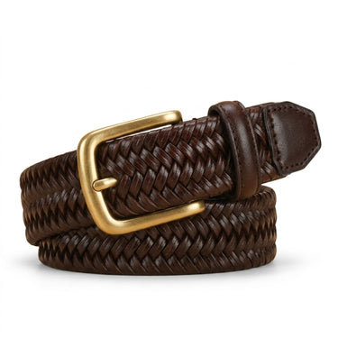 Back9Lab™ Interlace Breaded Leather Golf Belt