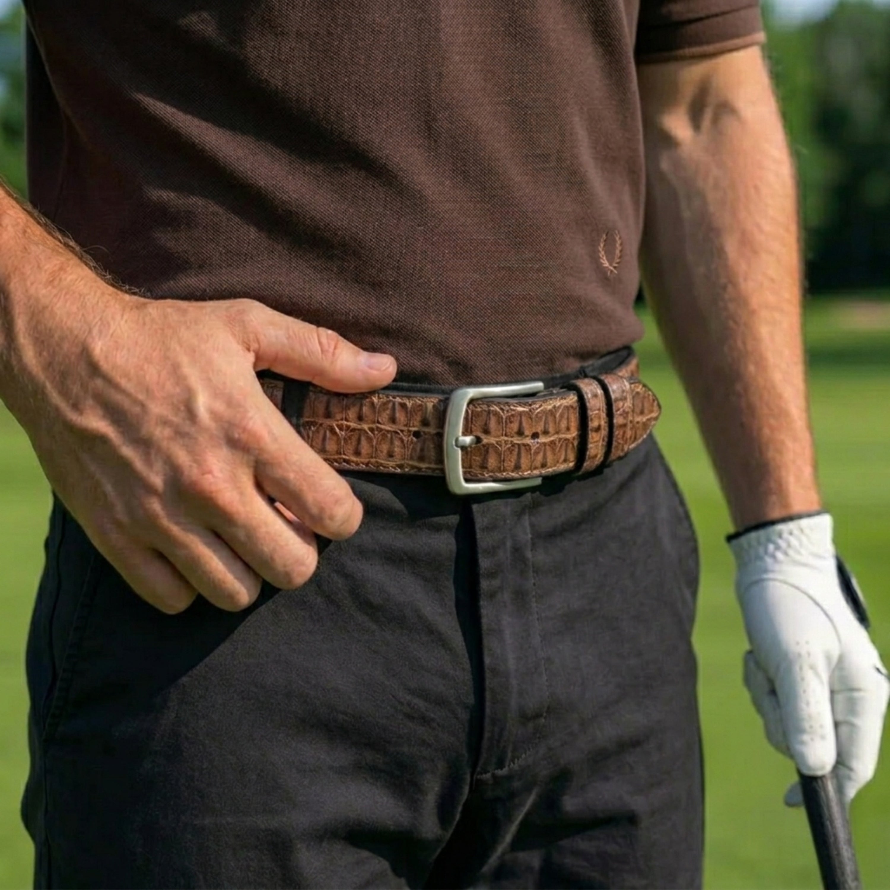 Back9Lab™ Classic Croc Leather Golf Belt – Back9lab